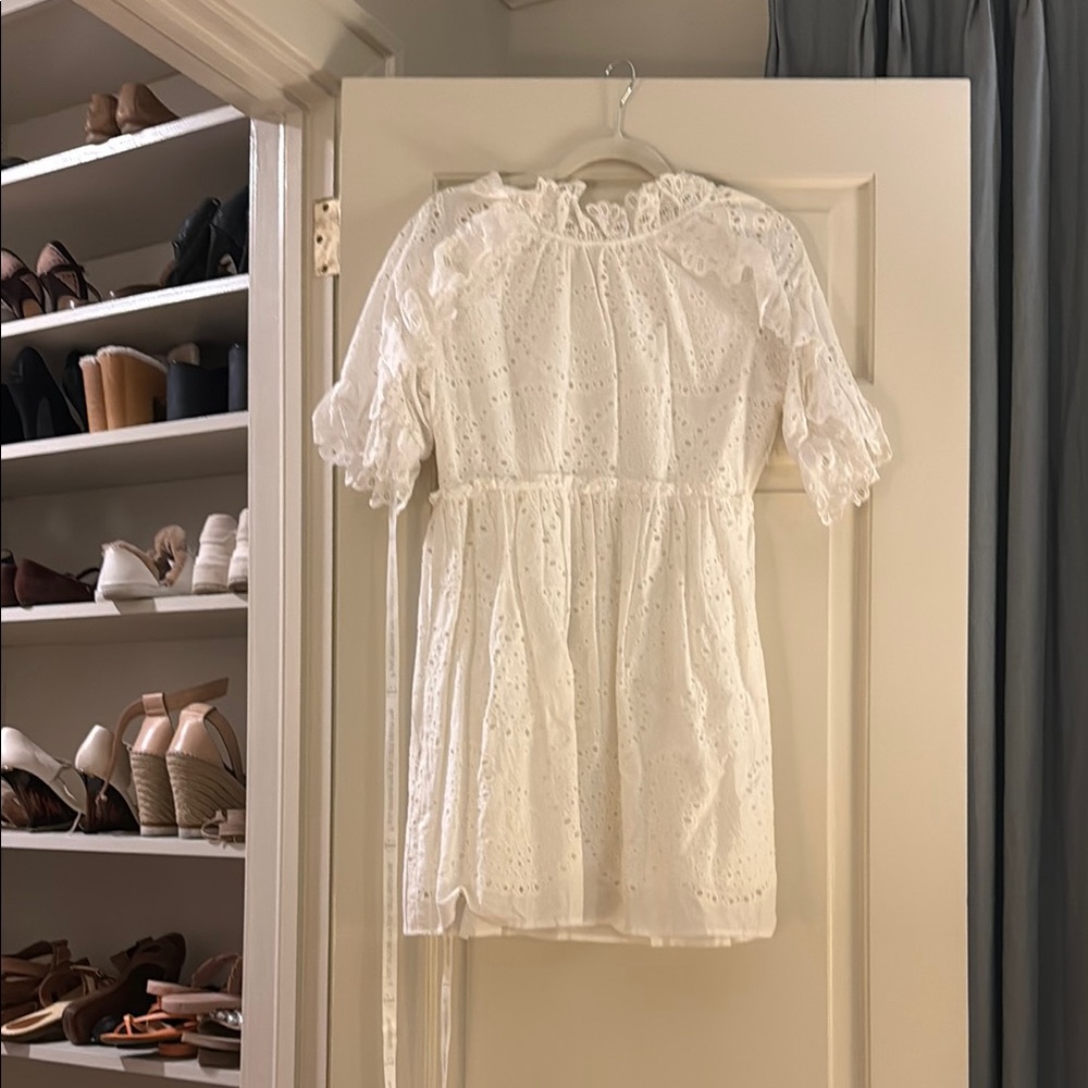 White Ruffled Tiered Mini Dress with Puff Sleeves

NEVER BEEN WORN